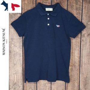 Maison Kitsune Fox Logo Blue Polo Excellent Condition